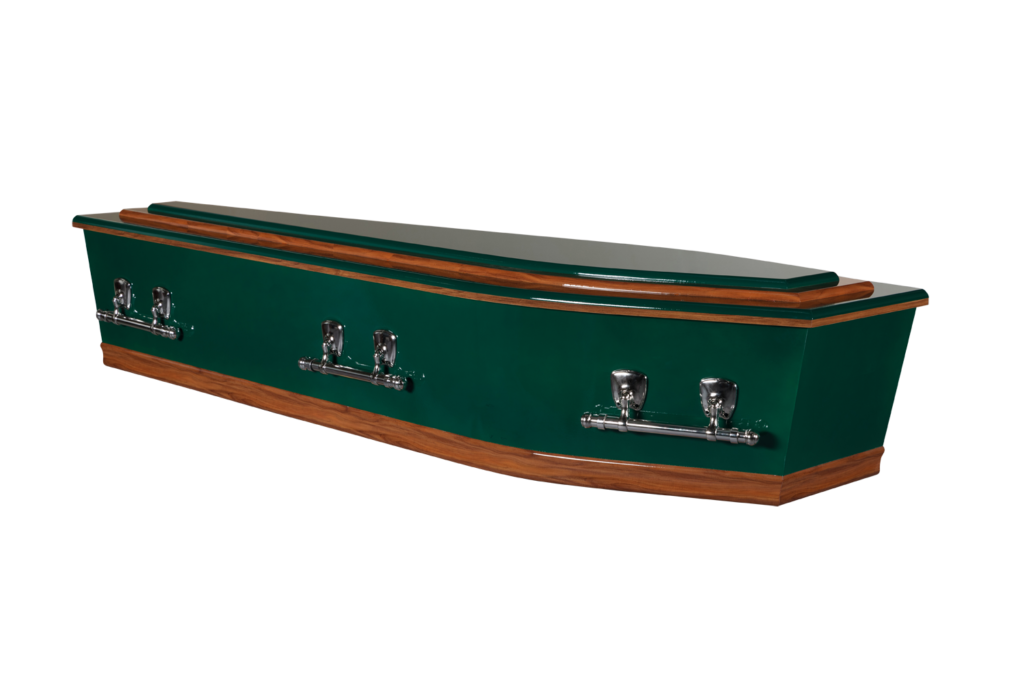 Hampshire Forest Green Painted Casket with Rimu Trim